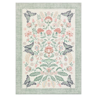 Garvee Green 10x13 Area Rugs, Washable Non Slip Floral Rug for Kids Bedroom, Vintage Oriental Indoor Carpet for Living Room, Dining Room, Office, Retro Accent, Farmhouse Home Decor