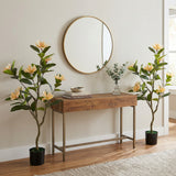 Garvee 2 Pack Artificial Magnolia Tree Yellow 3.7 ft Faux Floral Plant for Living Room Office Porch Decor - Yellow