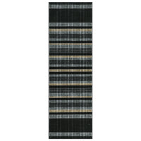 Garvee Plaid Washable Runner Rug, Non Slip Low Pile Kitchen Rug, 2x6 Black, Modern Checkered Entryway Rug