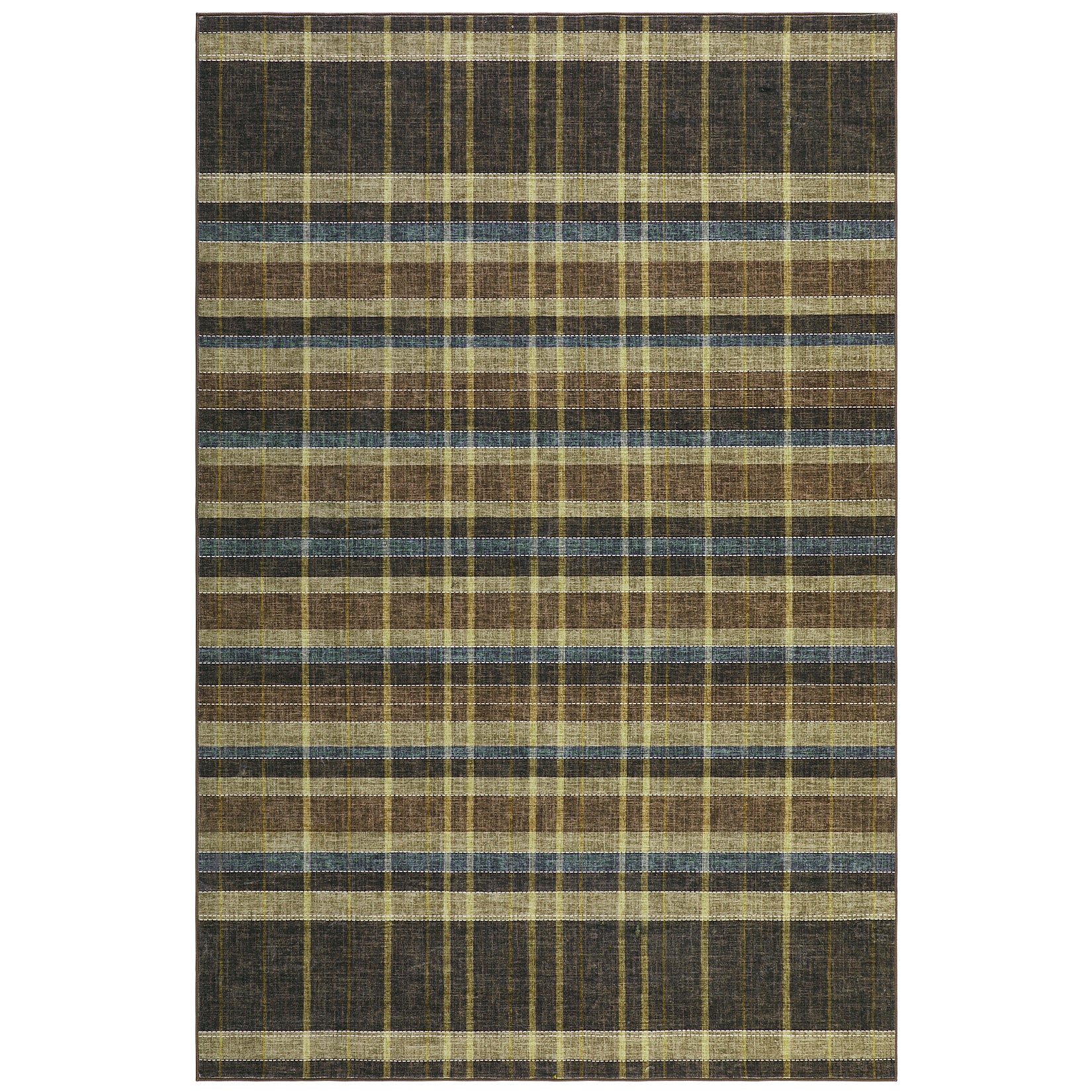 Garvee Plaid 10x13 Living Room Rugs Washable Checkered Bedroom Rug Non Slip Back Indoor Modern Large Carpet Brown