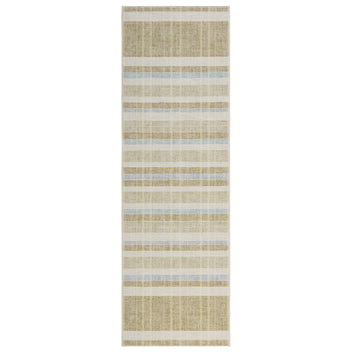 Garvee Plaid Washable Runner Rug 2x6 Non Slip Kitchen Rug Taupe Modern Checkered Textured Low Pile Stain Resistant