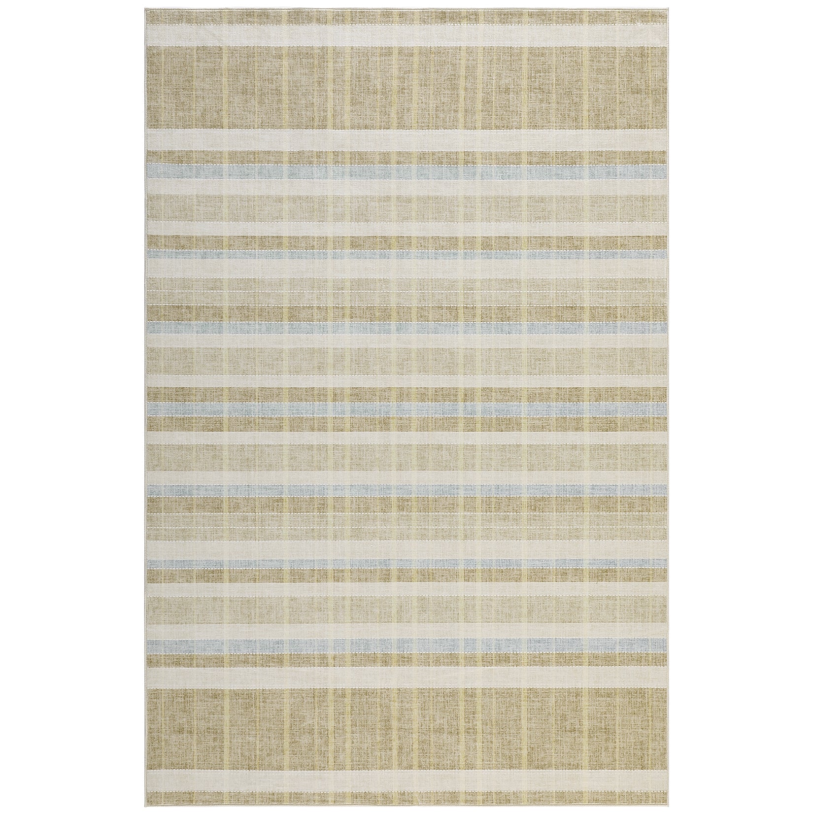 Garvee Washable 10x13 Area Rug Plaid Checkered Non Slip Ultra Thin Low Pile Indoor Carpet Taupe for Living Room Bedroom Dining Room Office