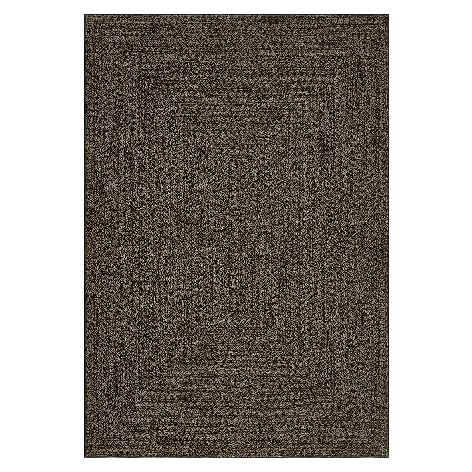 Garvee 5' x 7' Printed Braided-Style Area Rug, Washable Low-Pile Rug with Non-Slip TPR Backing for Living Room, Bedroom & Dining Room, Dark Brown