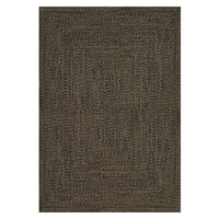 Garvee 5' x 7' Printed Braided-Style Area Rug, Washable Low-Pile Rug with Non-Slip TPR Backing for Living Room, Bedroom & Dining Room, Dark Brown