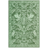 Garvee 5' x 7' Vintage Botanical Bird & Snake Area Rug, Washable Non-Slip Soft Low-Pile Rug for Living Room, Bedroom & Dining Room, Green