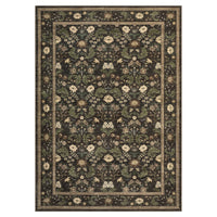Garvee 8' x 10' Chocolate Brown Vintage Floral Area Rug, Washable Non-Slip Low-Pile Rustic Border Rug for Living Room, Bedroom & Dining Room