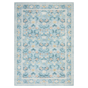 Garvee 8' x 10' Light Blue Vintage Floral Area Rug, Washable Non-Slip Low-Pile Botanical Rug for Living Room, Bedroom & Dining Room