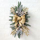 Garvee Christmas Cordless Teardrop Swags with Lights Hand-Woven Rustic Stair Garland for Christmas Decorations Indoor & Outdoor Golden 60 x 30