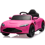 Garvee Ride - P Series: 12V Ride on Sports Car for Kids Licensed Aston Martin Battery Powered Car Toddles Ride on Toy with Remote Control, Horn, Soft Start, LED Lights, Music, USB, Electric Vehicle for Boys Girls (Pink) - Pink