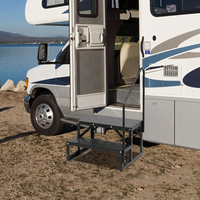 Garvee 2 Step RV Steps with Handrail, 660 Lbs Heavy-Duty Camper Entry Stairs, Anti-Slip Portable Steps for Travel Trailers,Mobile Home,Outdoor Camping with Non Slip Assist Handrail