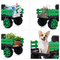 Garvee Ride - P Series: 12V Kids Ride On Tractor with Trailer, LED Lights, Battery Powered Toy Vehicle for Boys Girls, Outdoor Play Farm Truck Green