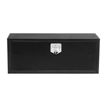 Garvee 24"x14"x16" Steel Underbody Truck Tool Box with T-Handle Lock Heavy Duty Storage Organizer for Pickup Truck Bed RV Trailer, Black