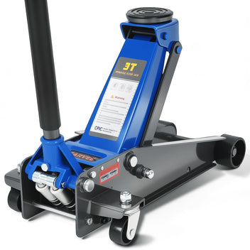 Garvee 3 Ton Low Profile Hydraulic Racing Floor Jack with Dual Piston Quick Lift Pump Heavy Duty Steel Overload Protection 5-13.39 Inch Car SUV Truck, Blue