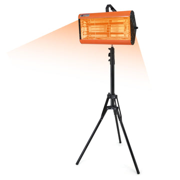 Garvee 2000W Infrared Curing Lamp with Timer & Spray Booth, Handheld/Stand Dual-Use for On-Site Car Paint Repair, Adjustable 0-90 Min, Includes Bracket