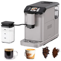 Garvee Fully Auto Espresso Machine - One - Touch, LCD Touch Control Panel，20 - Bar, Auto Milk Froth, Dual Boiler, Compact, Gun Color