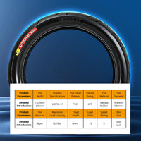 Garvee 180/55-17 Motorcycle Tire Rear Black Wall 4PR 73S Tubeless Street Sport Bike High Performance Enhanced Grip Stability