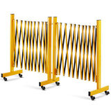 Garvee Metal Expandable Barricade, 23 Ft Folding Security Gate, Rotatable & Portable Expandable Barricade Gate Outdoor, Industrial Expandable Barricade Gate with Casters, Yellow&Black - Yellow and Black