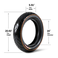 Garvee 150/80-16 Motorcycle Tire Rear Black Wall 4PR 71H Tubeless Street Tire Cruiser Touring High Performance Enhanced Grip Wear Resistance