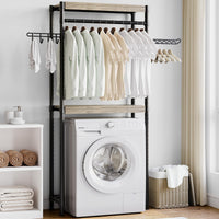 Garvee Over The Washer and Dryer Storage Shelf- Laundry Room Organization Space Saving Laundry Drying Clothes Racks Heavy Duty Adjustable Height Bathroom Shelf for Home Decor (Metal, 30" A)