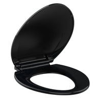 Garvee Toilet Seat Elongated,Toilet Seat with Quick-Release And Quick-Attach, Plastic Toilet Seat with Soft Close, Easy Install and Clean - Black