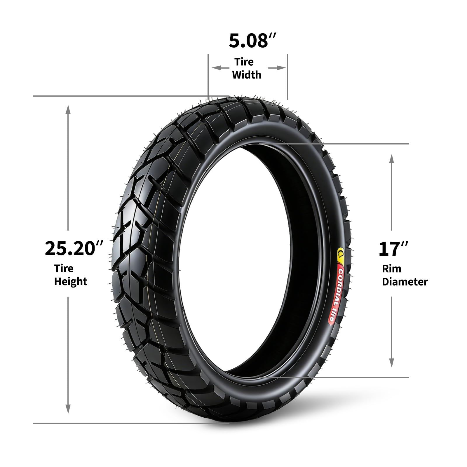 Garvee 130/80-17 Motorcycle Tire Rear Black Wall 4PR 65S Tubeless Street Tire Cruiser Touring High Performance Enhanced Grip Wear Resistance