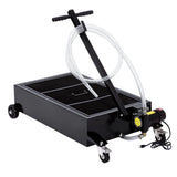 Garvee 20 Gallon Oil Drain Pan with 110V Electric Pump, 8FT Hose, Folding Handle, Carbon Steel, Wheels, for Cars, SUVs, Trucks, Buses, RVs - Red