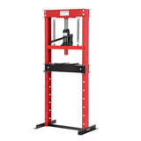 Garvee 12-Ton Hydraulic Press H-Frame Bearing Press Adjustable Table Height Car Repair Garage Heavy Duty - Red