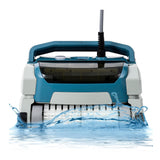 Garvee Automatic Robotic Pool Vacuum Cleaner Cordless - 3Hr Fast Charge, Top Loading Basket, Smart Navigation & Wall Climbing Brush for Above/In-Ground Pools - Blue