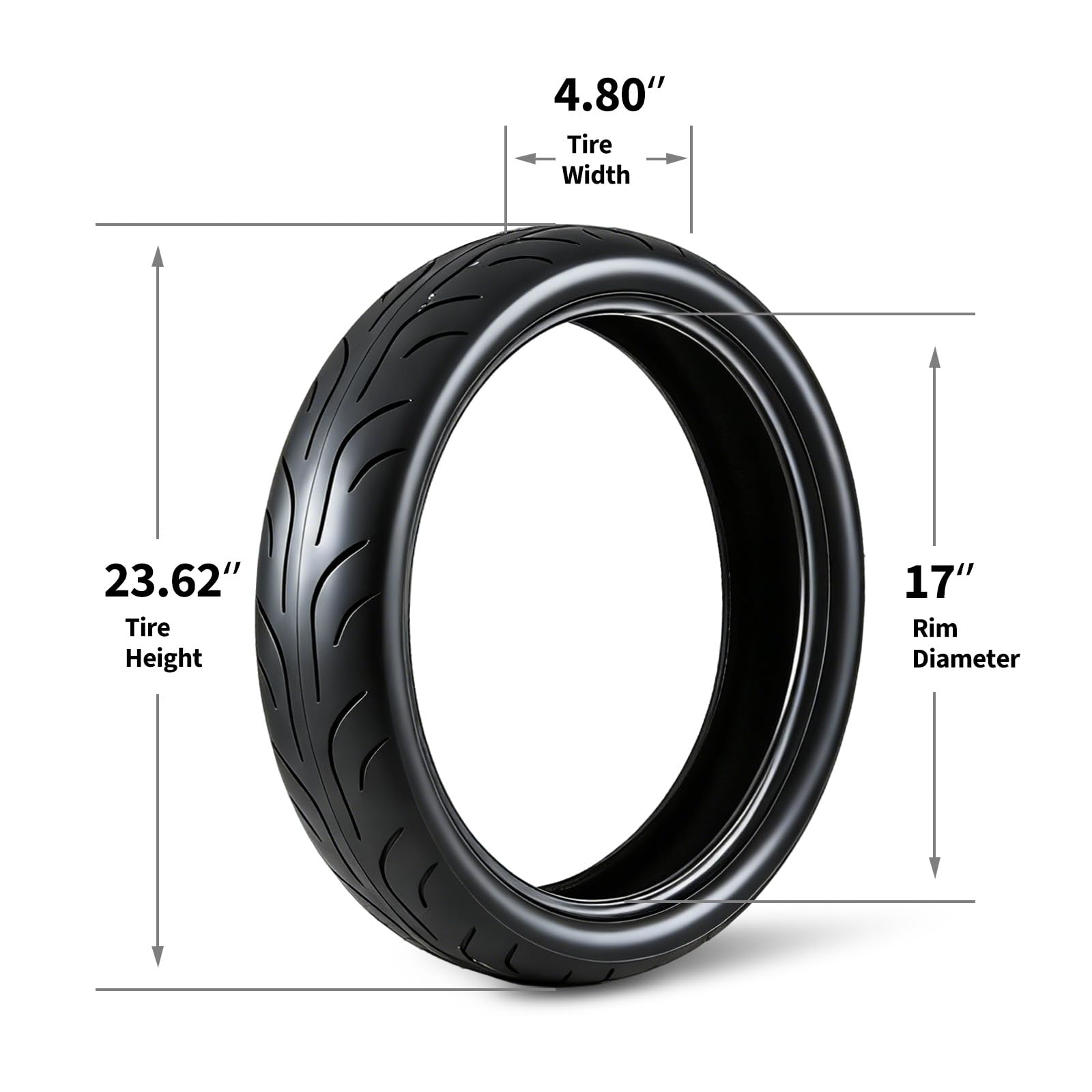 Garvee 120/70-17 Motorcycle Tire Front Black Wall 4PR Sport & Street Bike High Performance Enhanced Grip