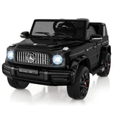 Garvee 12V Kids Ride on Car, Licensed Mercedes Benz G63 Electric Car w/Remote Control, Music, Spring Suspension, LED Light, Bluetooth, Horn, AUX, Safety Lock Battery Powered Electric Vehicle - Black - Black