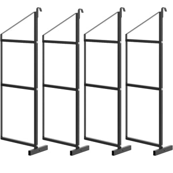 Garvee Shipping Container Shelving Brackets 4PCS, 3-Tier 22''D x 60''H Black Powder Coated Steel Shelf Support for Cargo Storage, Easy to Hang and Remove for Heavy Duty Containers, Workbenches