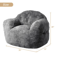 Garvee Bean Bag Chair, 39" Bean Bag Couch Kids Bean Bag Chair with Filler Included, Beanbag Chair Soft Adult Bean Bag Sofa Chair Floor Sofa for Gaming Reading, Dark Gray
