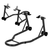 Garvee Motorcycle Stand Lift 900Lbs Capacity Adjustable Front & Rear Combo Steel Frame Powder-Coated Durable Universal Fit Maintenance Use - Black