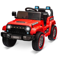 Garvee Ride - P Series: 12V Kids Ride-On Truck For Age 3+, Remote Control, LED, Music, 3 Speeds - Red