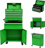 Garvee 20 Inch Heavy-Duty Tool Chest with 5 Drawers, Rolling Tool Box Cabinet on Wheels, 2-in-1 Detachable Tool Storage Organizer for Garage, Workshop, and Home Improvement, Locking Steel Tool Cart with Top Tool Box, Green - Green