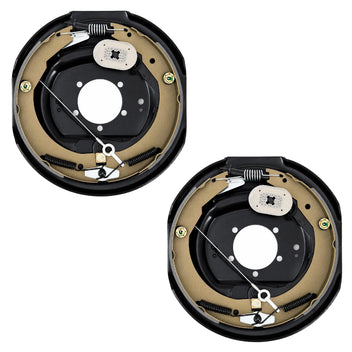 Garvee 12" x 2" Electric Trailer Brake Assembly, Self-Adjusting Electric Brakes Kit for 7000 Lbs Axle, 5-Hole Mounting Brake Backing Plates, Left & Right Side Braking System Replacement Parts, 1 Pair