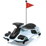 Garvee Ride - G Series: 24V Drift Go-Kart for Kids: Quality Metal, 7.5mph, LED, Music, for 8-12 Years Old - White - White