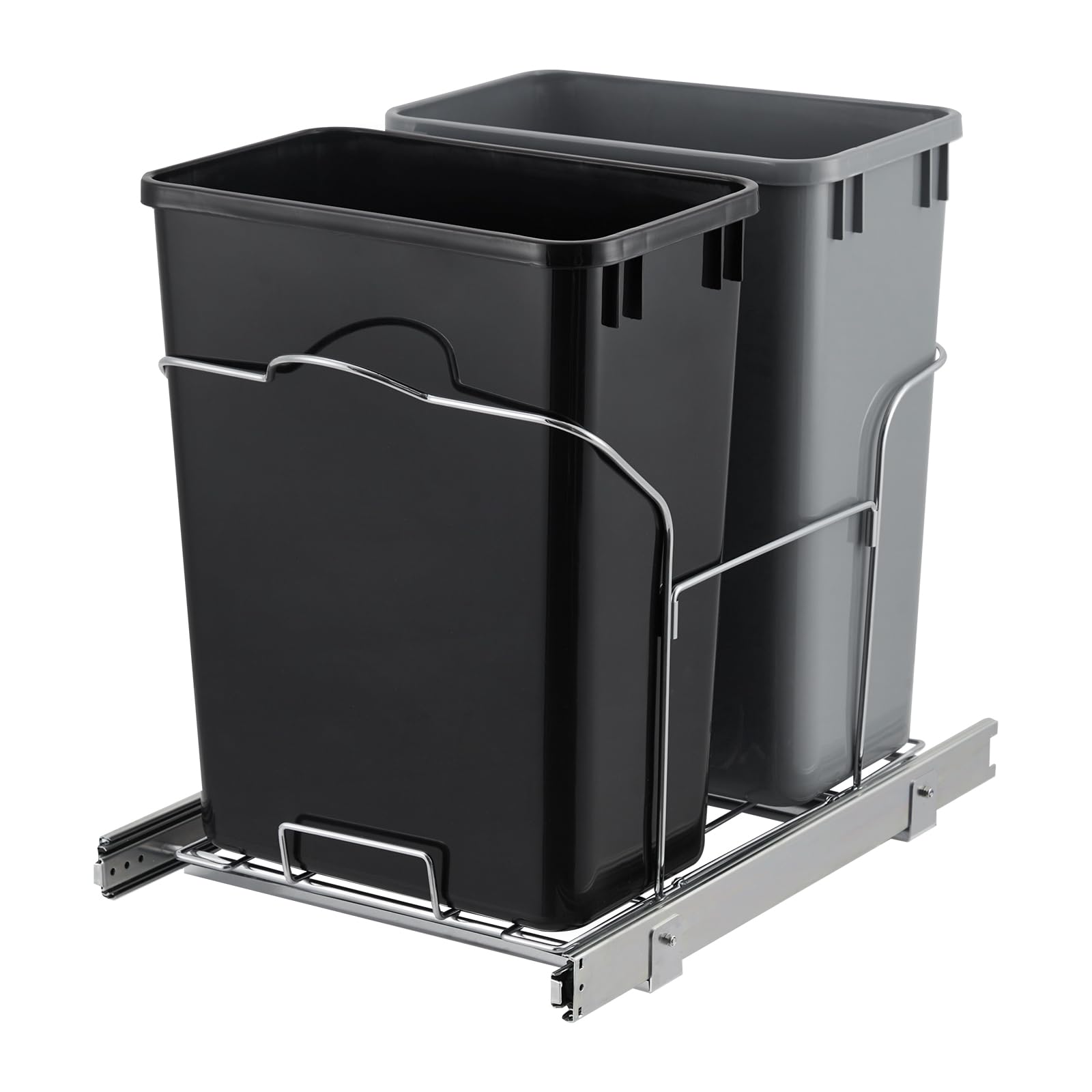 Garvee 2×30 QT Garbage Waste Recyling Bin with Full Extension Slides, Space-Saving Design, Eco-Friendly Waste Management, Multi-Purpose Bins, Pullout Trash Can for Under Kitchen Cabinets