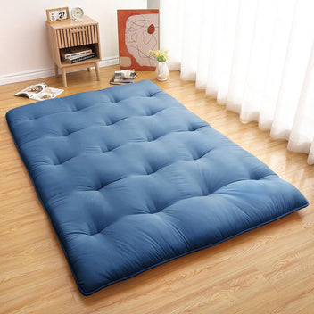 Garvee Futon Mattress, Japanese Floor Mattress Full Size Floor Mat for Sleeping Adult Size, Foldable Tatami Mattress Roll Up Floor Bed Mattress for House Guest Camping Dorm, Navy Blue