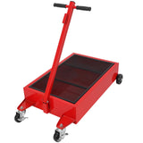 Garvee Oil Drain Pan 25 Gallon Oil Drain Tank with Switch, 95L Oil Change Pan, Large Capacity Oil Change Pan, Folding Handle, Swivel Casters Wheels, Rolling Oil Drain Cart for Trucks, Buses, RVs - Red-Switch