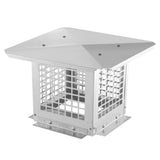 Garvee Chimney Cap, 12x12 Inches Square Chimney Cover, Stainless Steel Fireplace Chimney Caps with Adjustable Bottom, Mesh Covers for Outside Existing Clay Flue, Silver - Silver