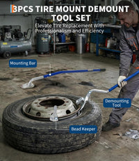 Garvee Tire Mount Demount Tool Kit, Manual Tire Changer w/Bead Keeper, 22.5" to 24.5" Tire Changer, Manual Tire Changing Tools for Car Repairing