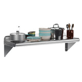 Garvee Wall Mount Stainless Steel Shelf 12 x 24 Inch, NSF Certified Shelves, 230 lb Load Capacity Heavy Duty Floating Shelf Kitchen Storage Racks for Restaurant, Hotel and Garage - Silver