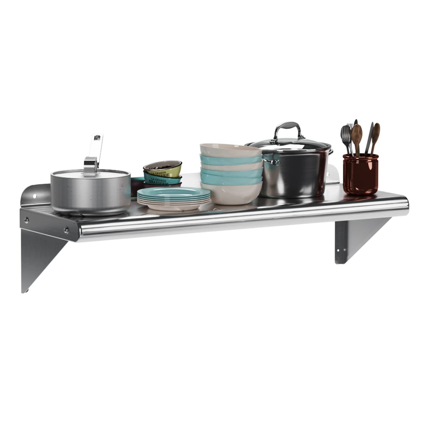 Garvee Wall Mount Stainless Steel Shelf 12 x 24 Inch, NSF Certified Shelves, 230 lb Load Capacity Heavy Duty Floating Shelf Kitchen Storage Racks for Restaurant, Hotel and Garage
