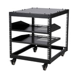 Garvee 10U Open Frame Server Rack, 23''-40'' Adjustable Depth, Wall Mount & Free Standing Network Rack with 4 Lockable Casters & 2pcs 1U Server Rack Shelf, Holds All Your IT/AV Equipment Rack - Black