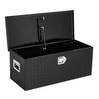 Garvee 48"X15"X15" Aluminum Truck Tool Box for Pickup Truck Bed RV Toolbox, Heavy Duty Tool Storage Box, Waterproof Storage Organizer Chest with Handle and Lock,  Black -No Sliding Box