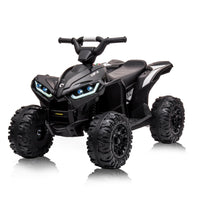 Garvee Ride - P Series: 12V Kids Quad ATV 4 Wheeler, Music, LED Lights, Battery Powered Ride On Toy for Boys Girls, Outdoor Adventure Vehicle Black