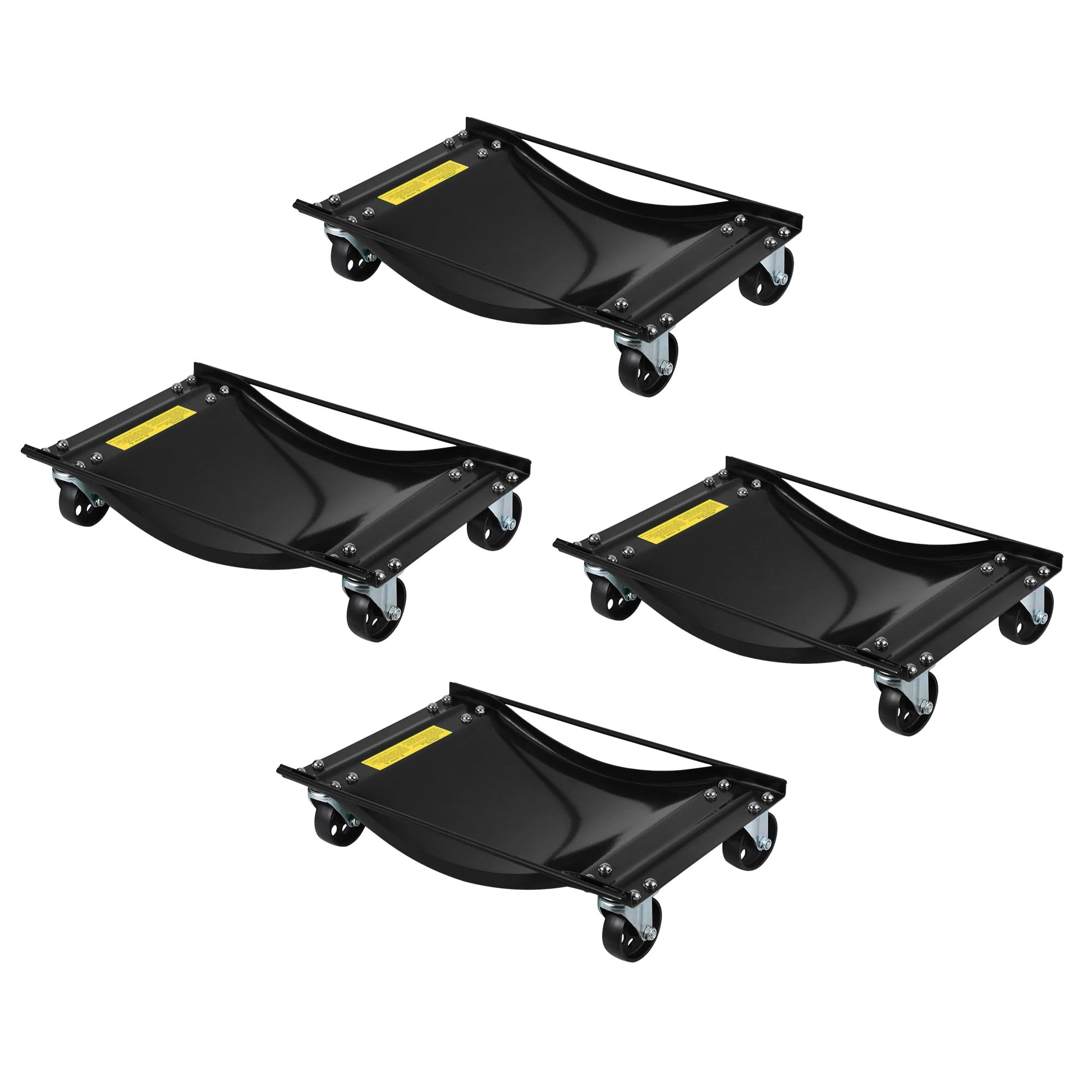 Garvee Car Wheel Dolly Set of 4 with Heavy Duty 3.5 in Steel Wheels for Moving Cars, 24x15 in, Black
