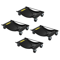 Garvee Car Wheel Dolly Set of 4 with Heavy Duty 3.5 in Steel Wheels for Moving Cars, 24x15 in, Black