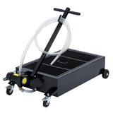 Garvee 25GAL Oil Drain Pan with 12V 180W Pump, Metal Cart, Folding Handle, 8FT Hose, Wheels, for Cars SUVs Trucks Buses RVs - Black